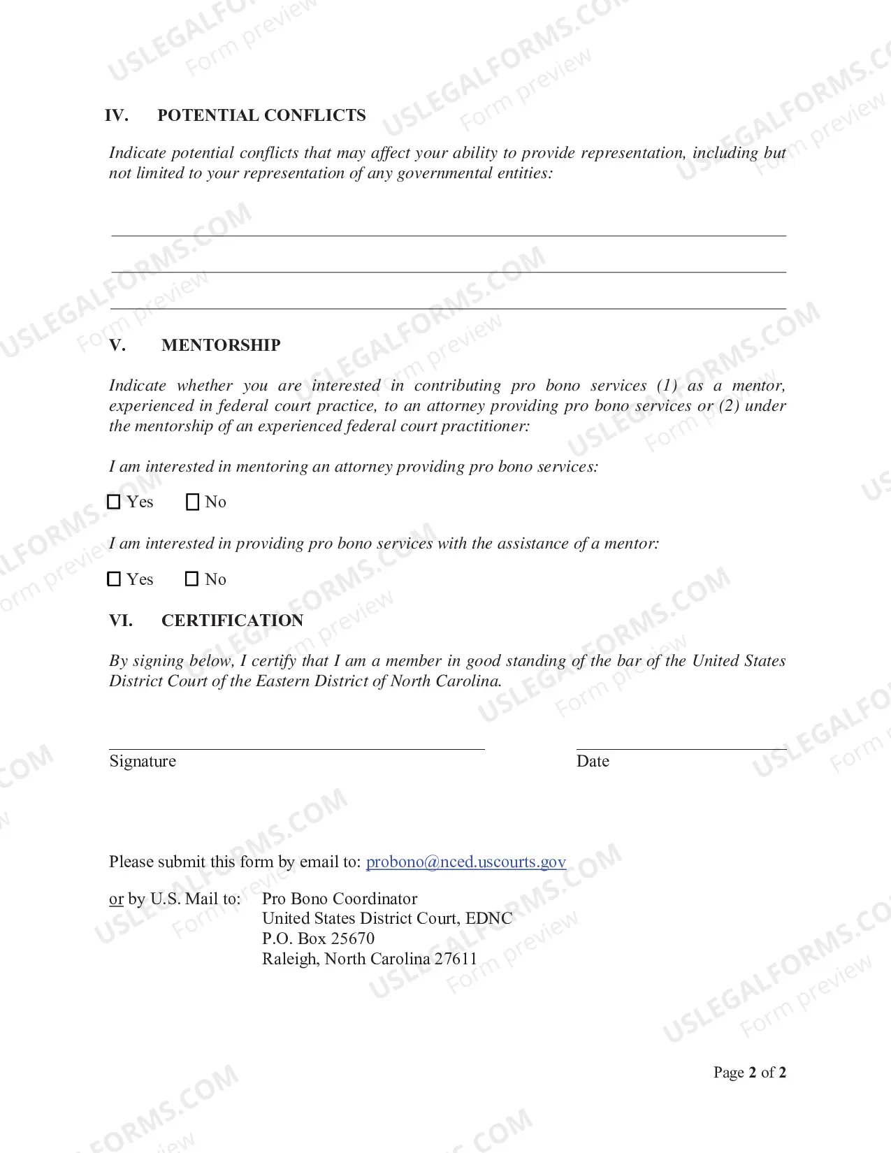 Preview Attorney Admission Application