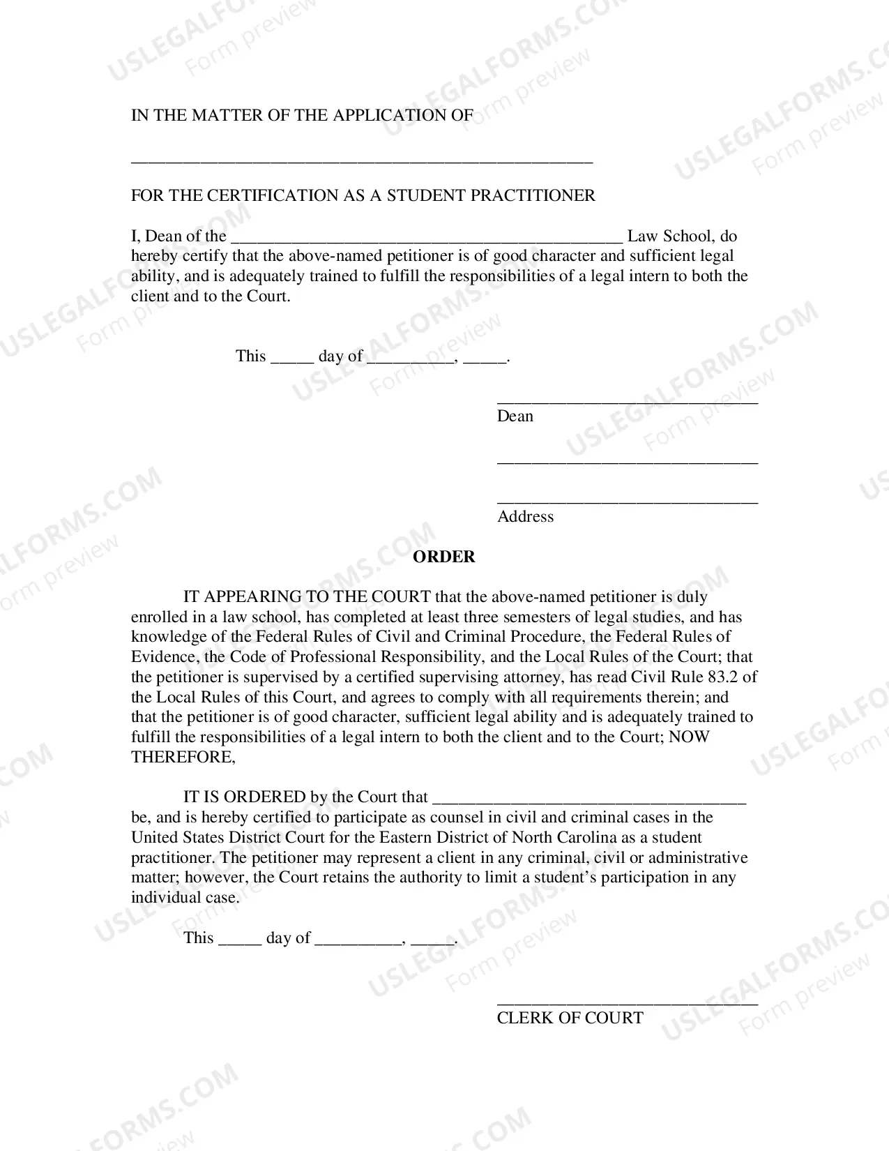 Preview Student Practitioner Application
