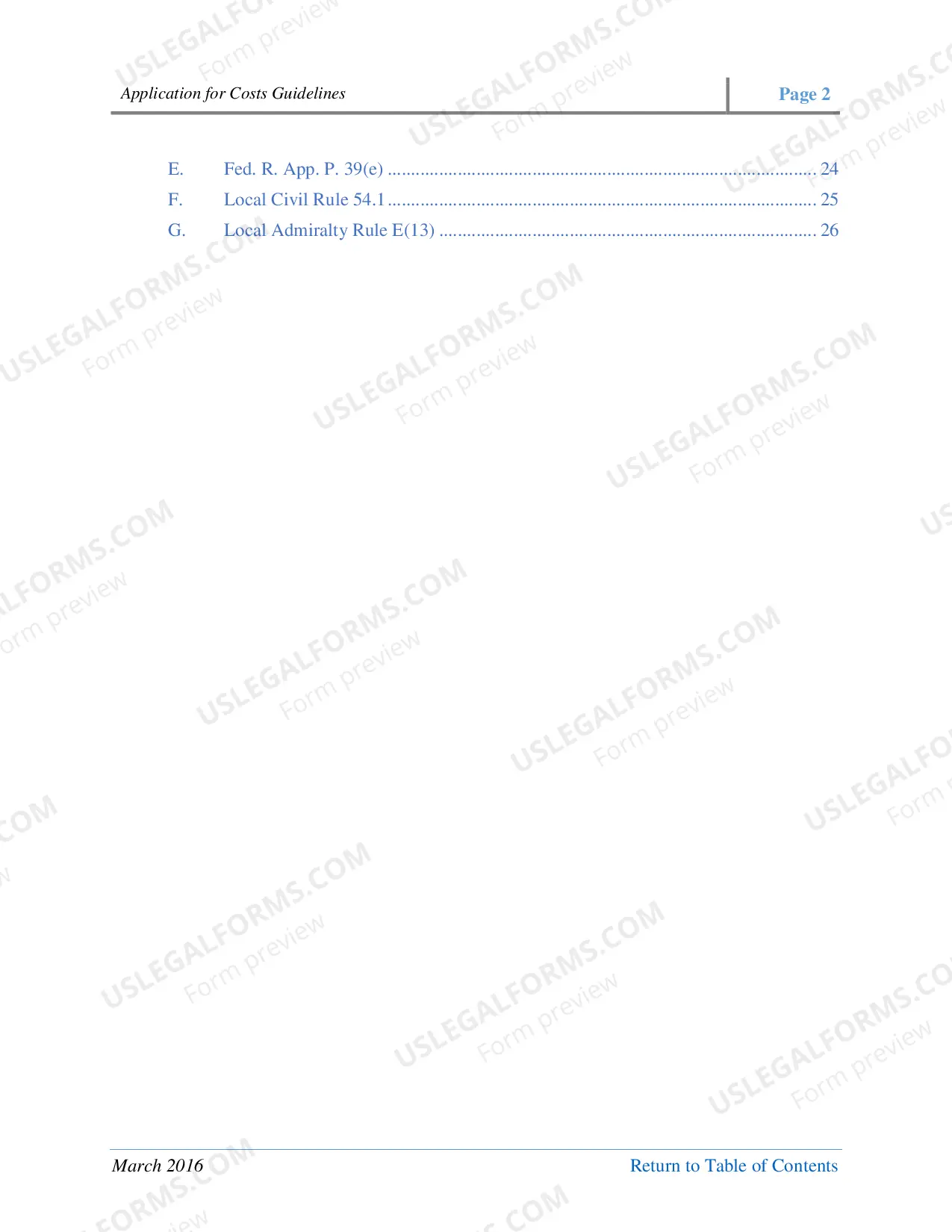Preview Application for Cost Guidelines