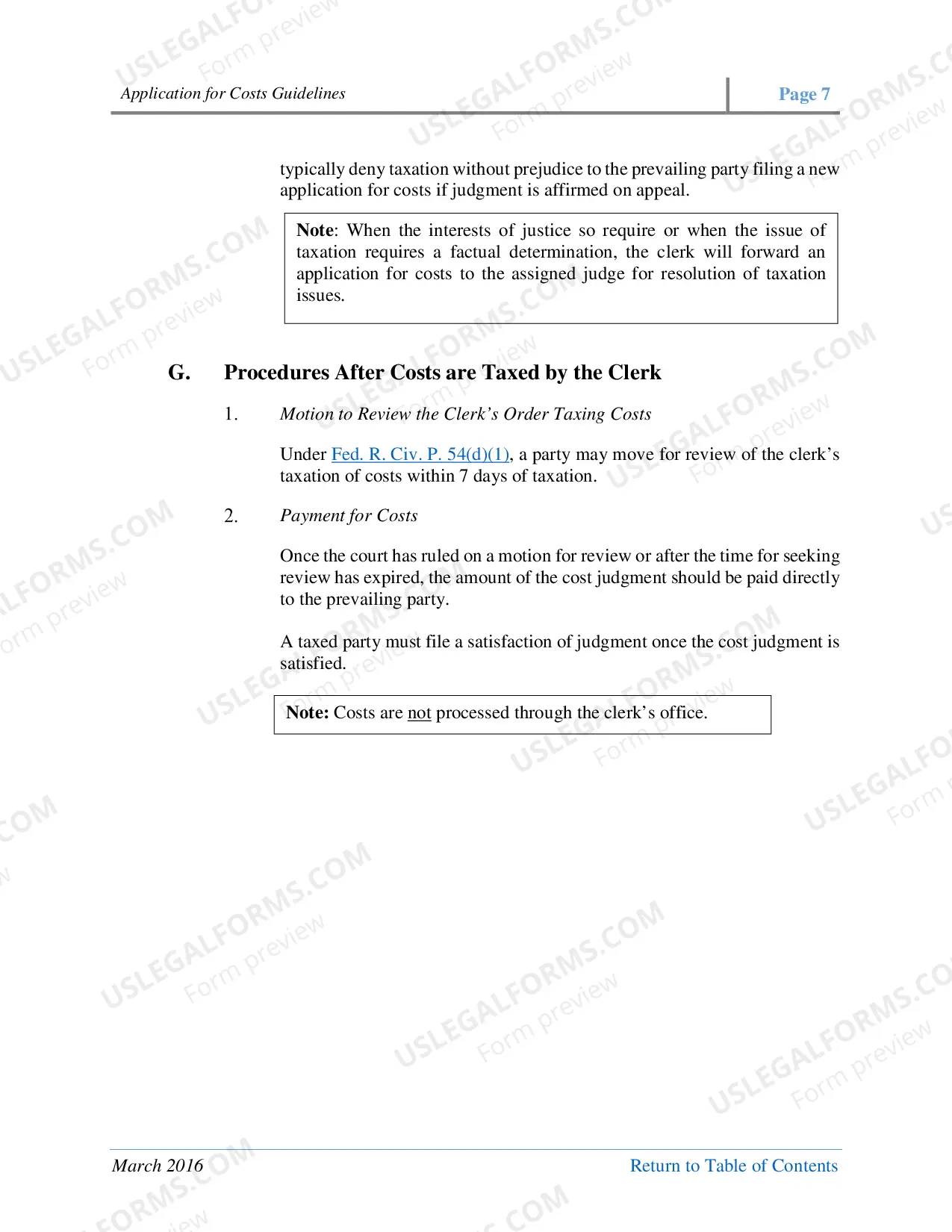 Preview Application for Cost Guidelines