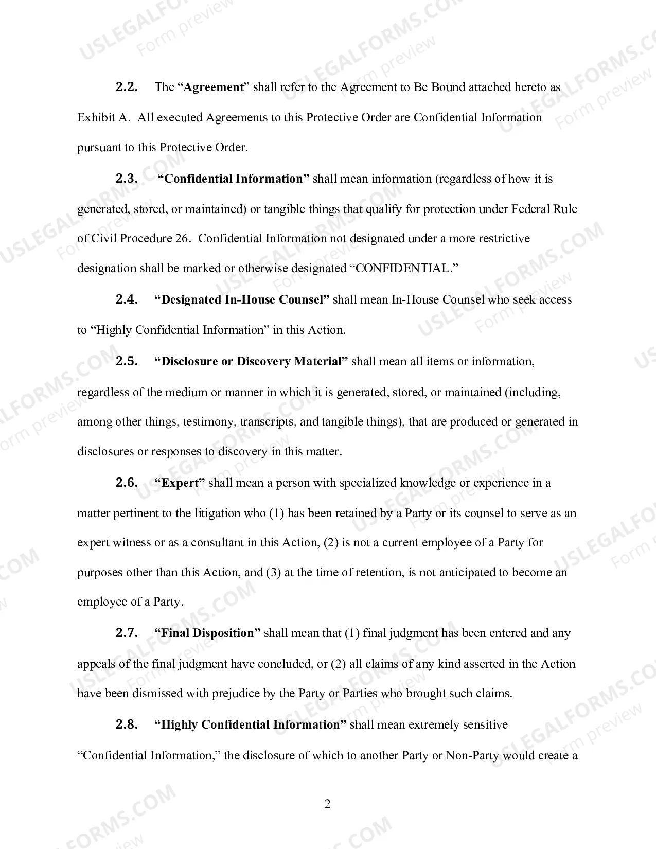 Preview Default Patent Protective Order