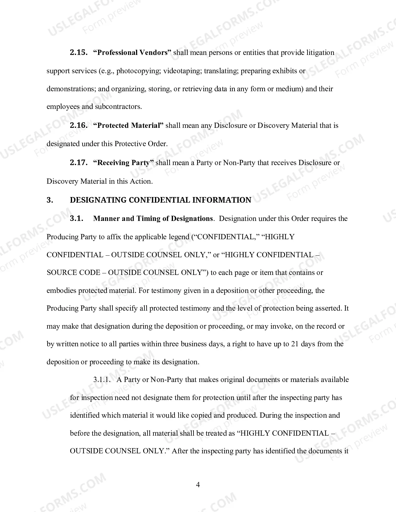 Preview Default Patent Protective Order
