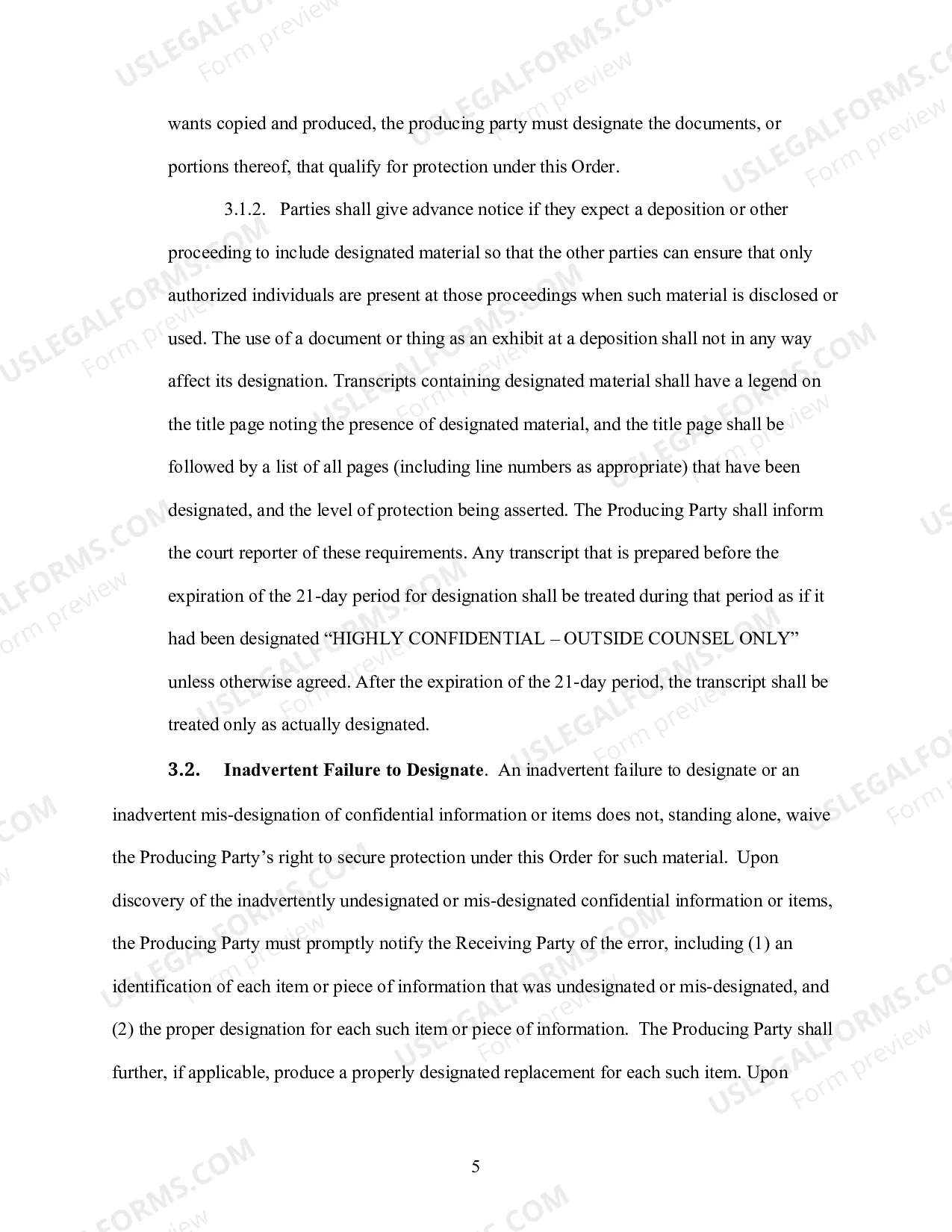 Preview Default Patent Protective Order