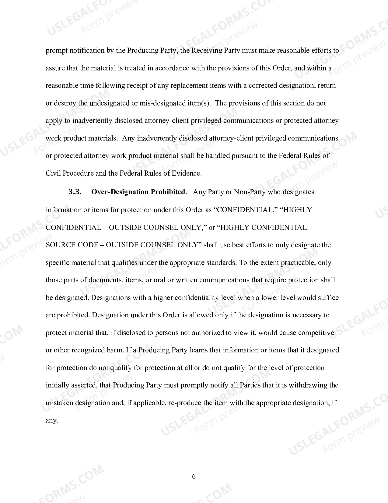 Preview Default Patent Protective Order