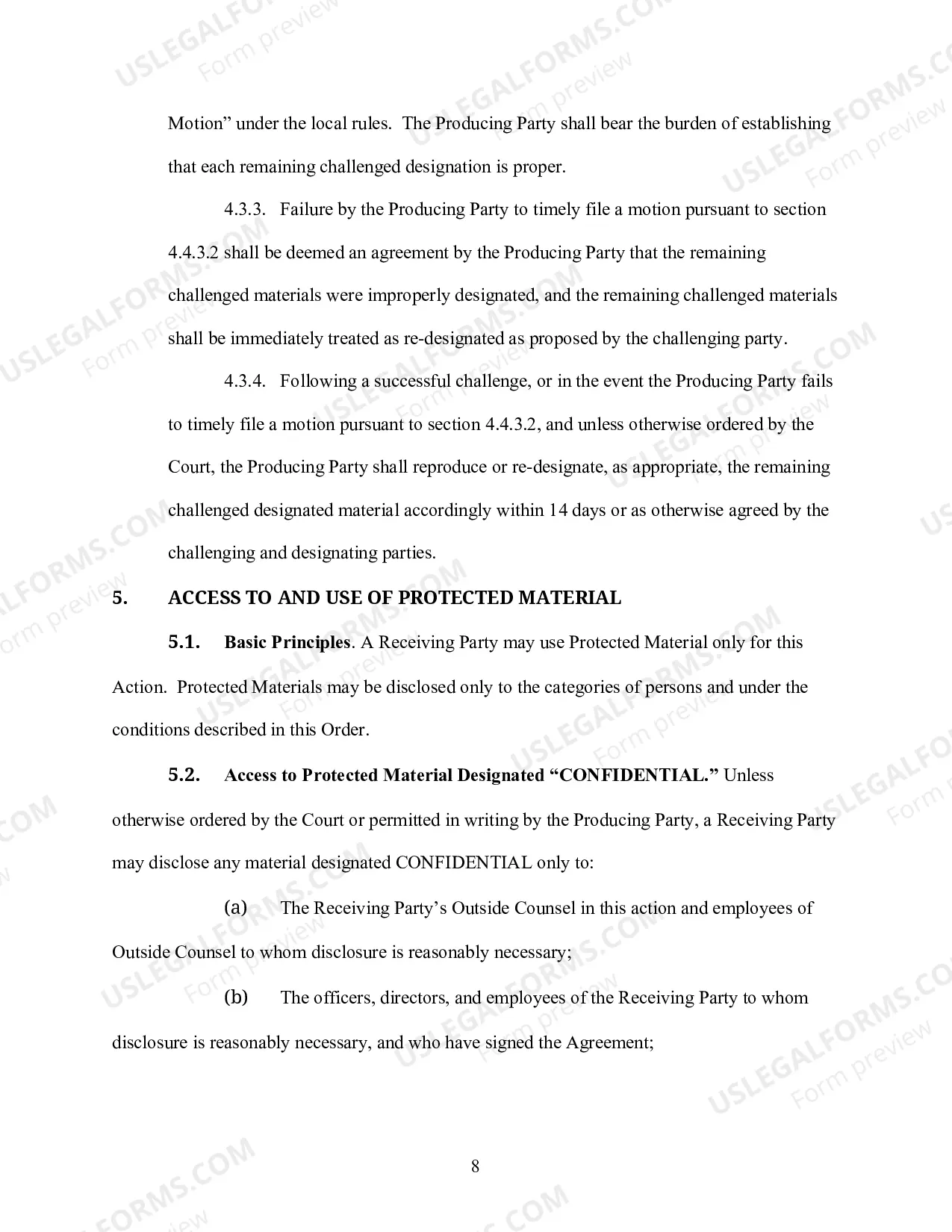 Preview Default Patent Protective Order
