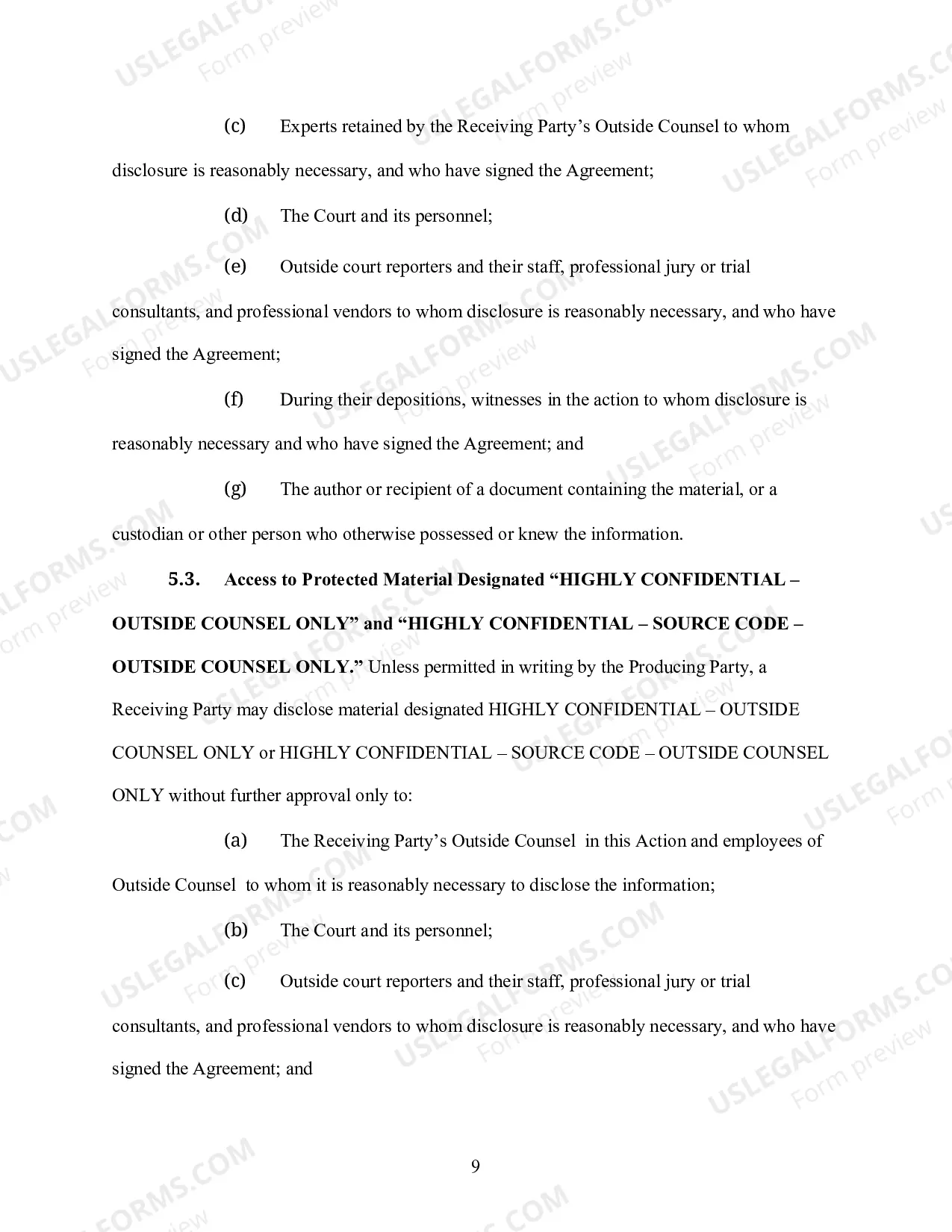 Preview Default Patent Protective Order