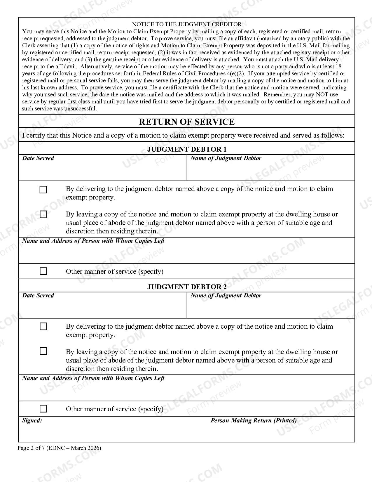 Preview Writ of Execution Package