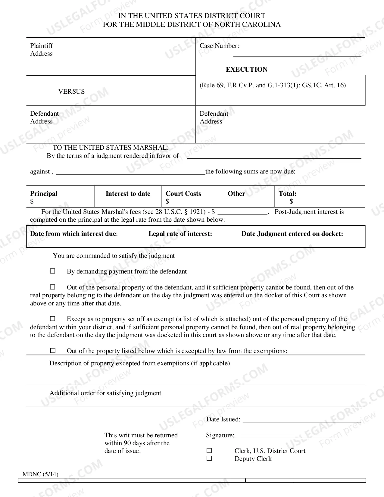 Preview Execution Form