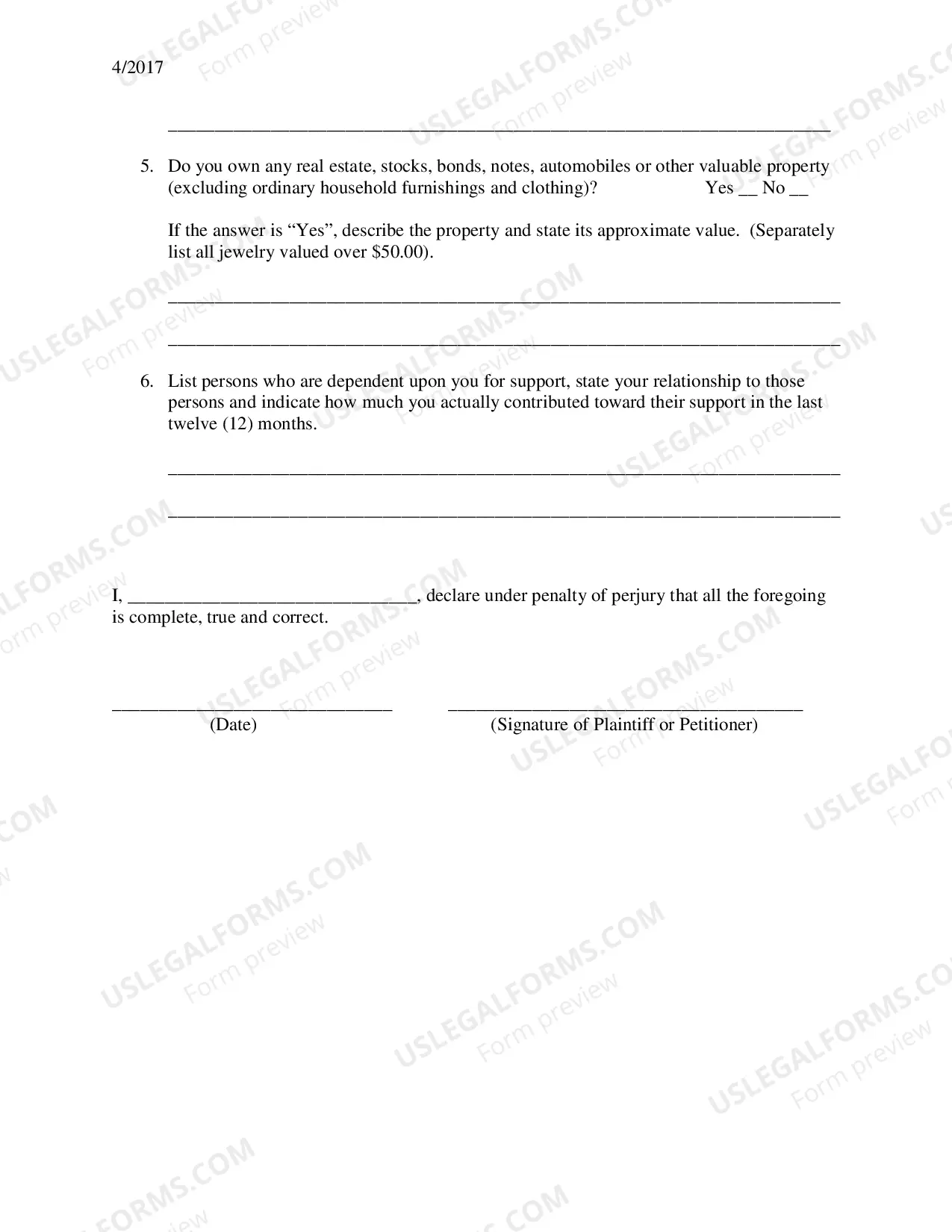 Preview Application to Proceed In Forma Pauperis