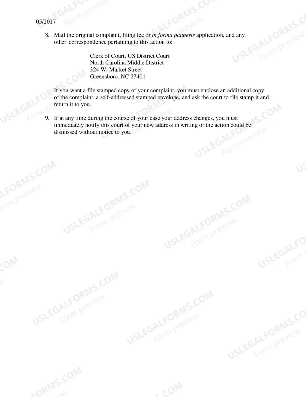 Preview NCMD Local Instructions for filing a 42 U.S.C.Sec. 1983 or a Bivens Claim