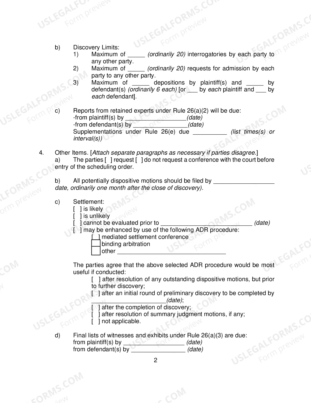 Preview Certification and Report of F.R.C.P. 26(f) Conference and Discovery Plan
