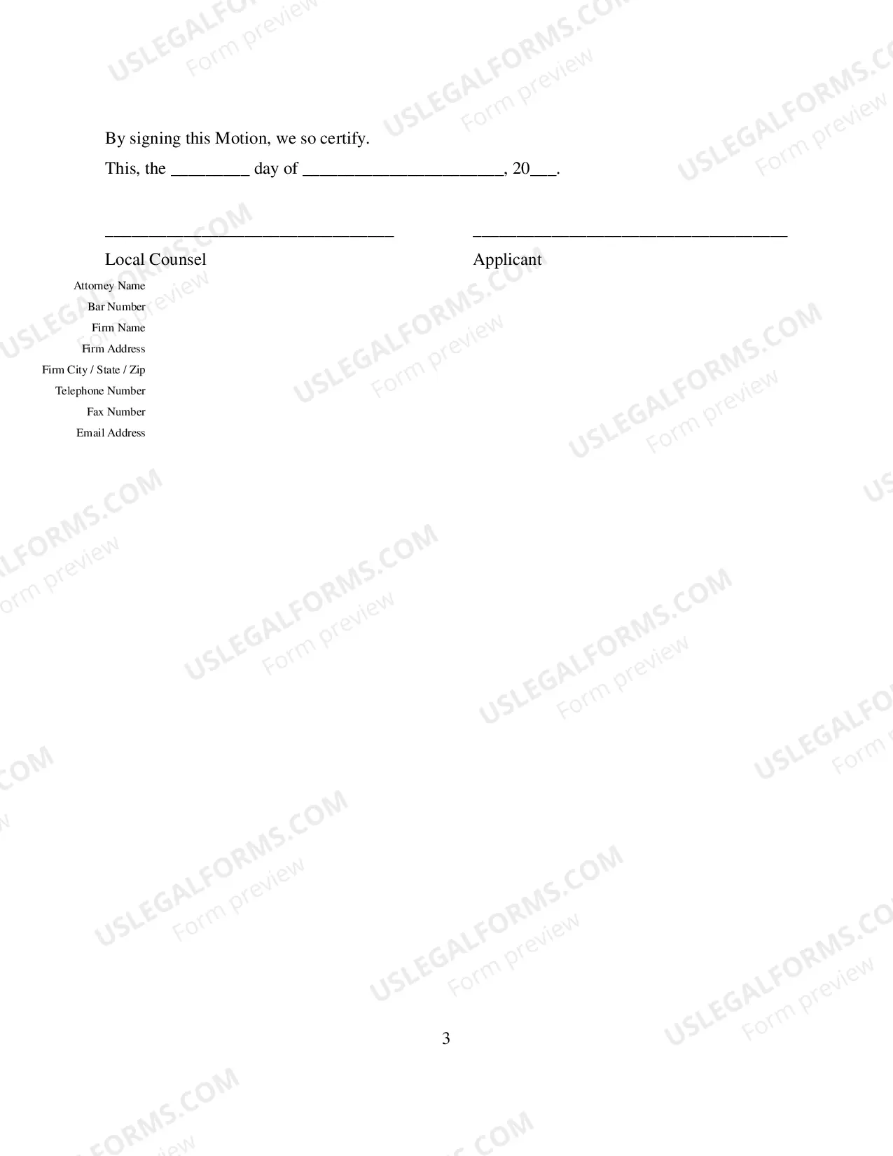 Preview Application for Admission Pro Hac Vice