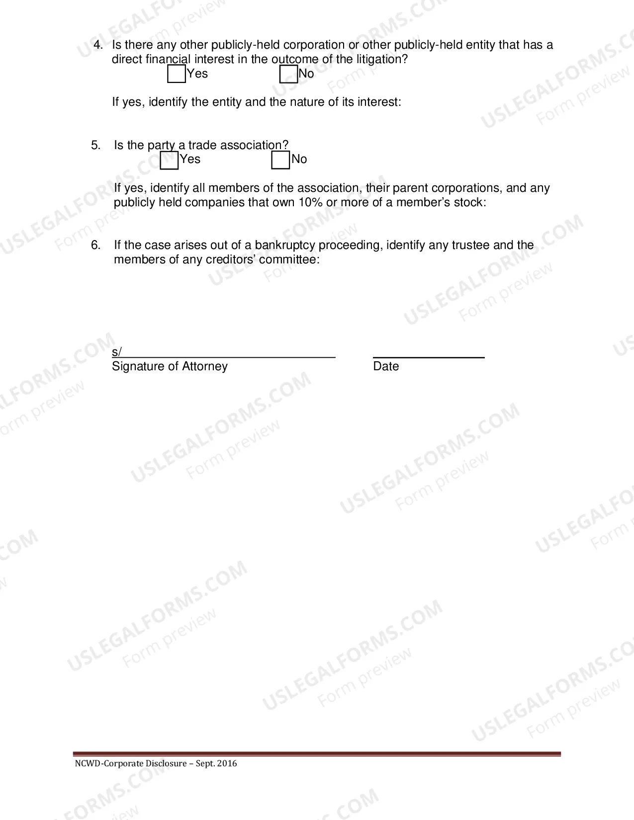Preview Corporate Disclosure Form For Litigation