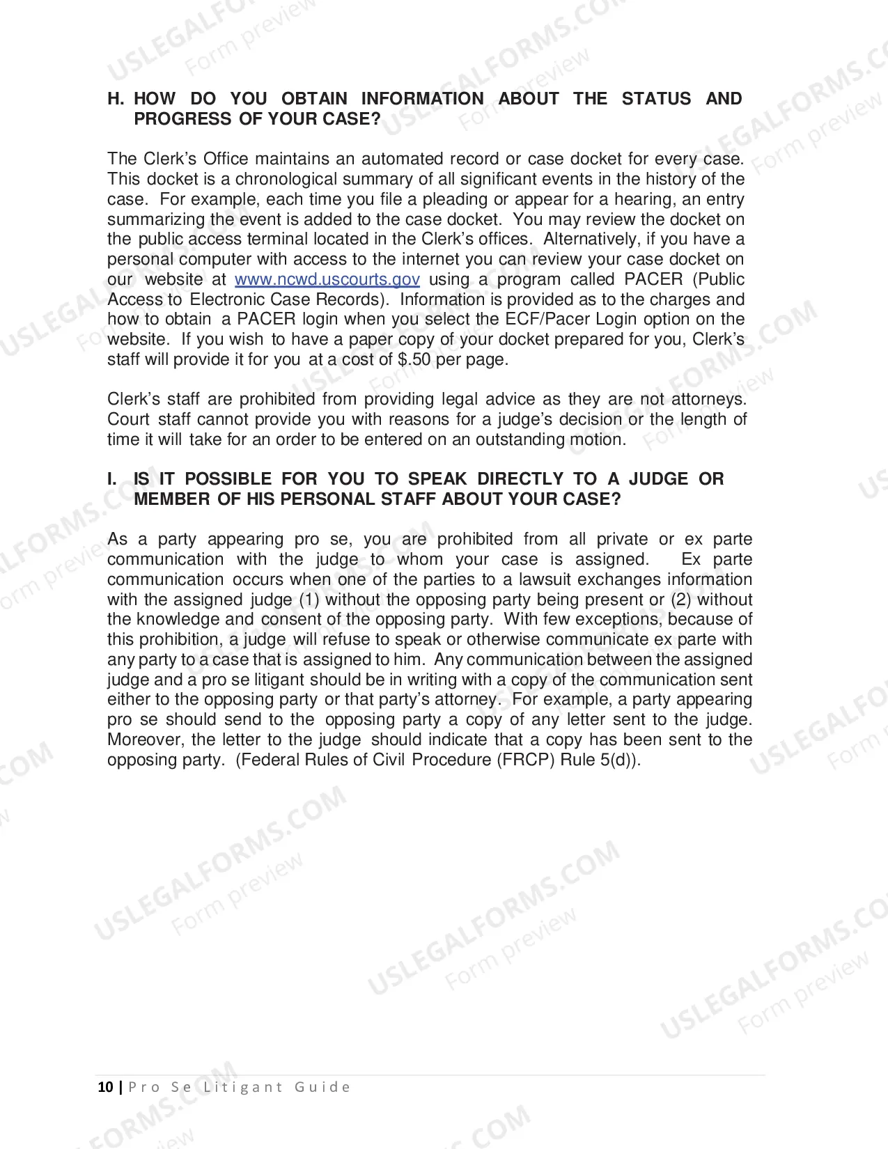 Preview Pro Se Litigant Guide