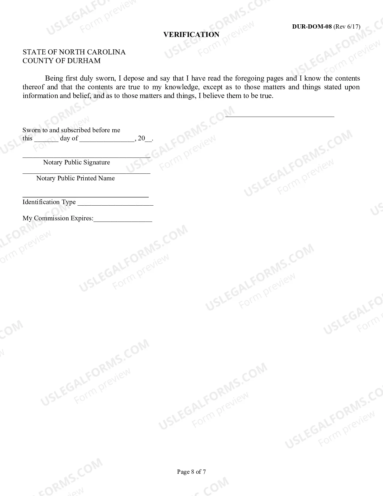 Preview DUR-DOM-08 Financial Affidavit-Rev. 6/17)