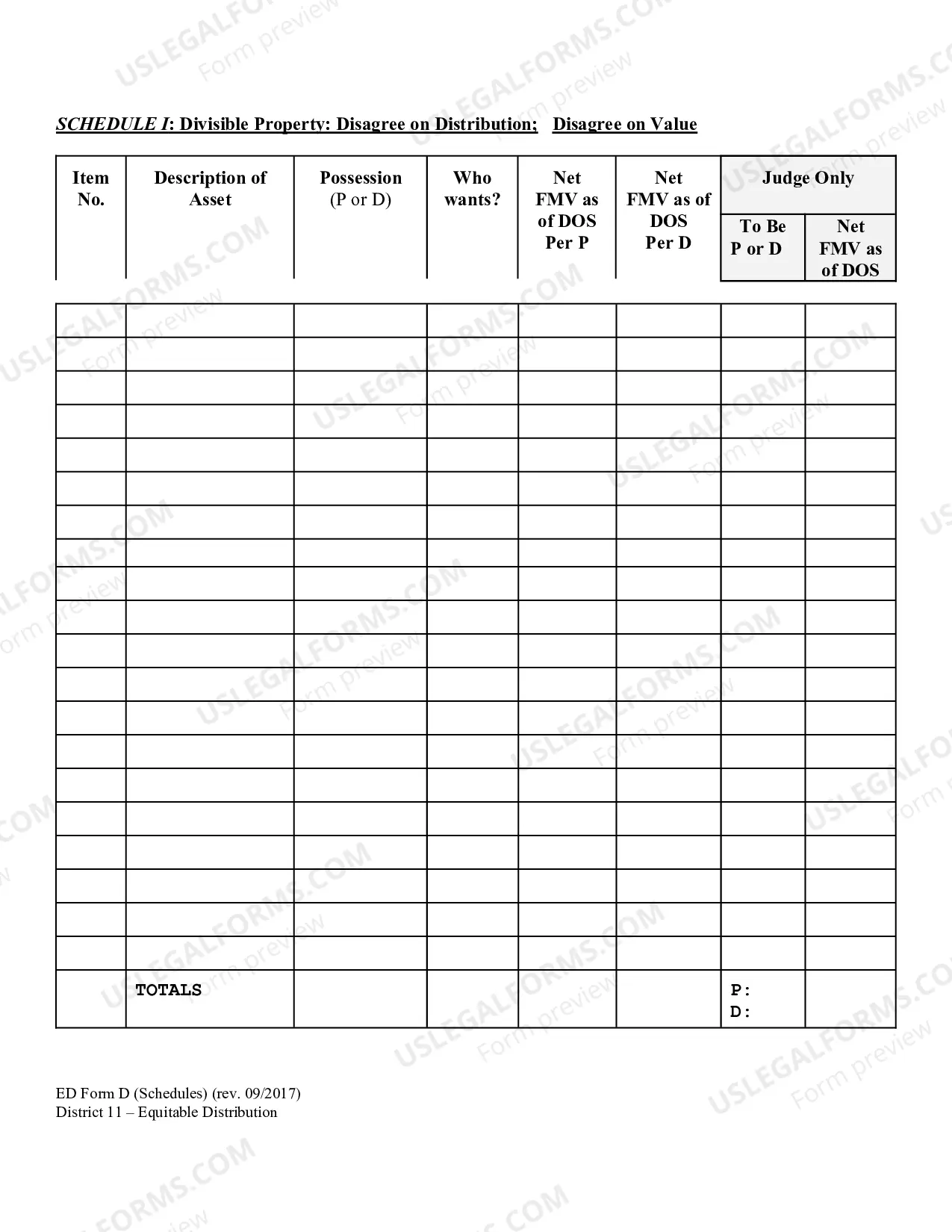 Preview Equitable Distribution Pretrial Order