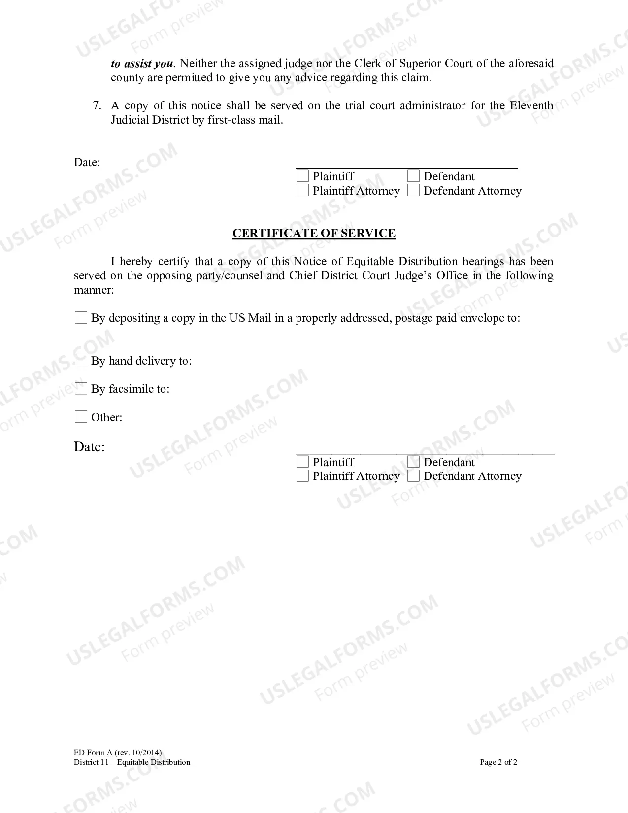 Preview Notice of Equitable Distribution Hearings