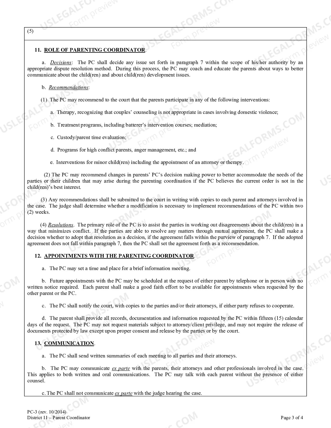 Preview Order Appointing Parenting Coordinator