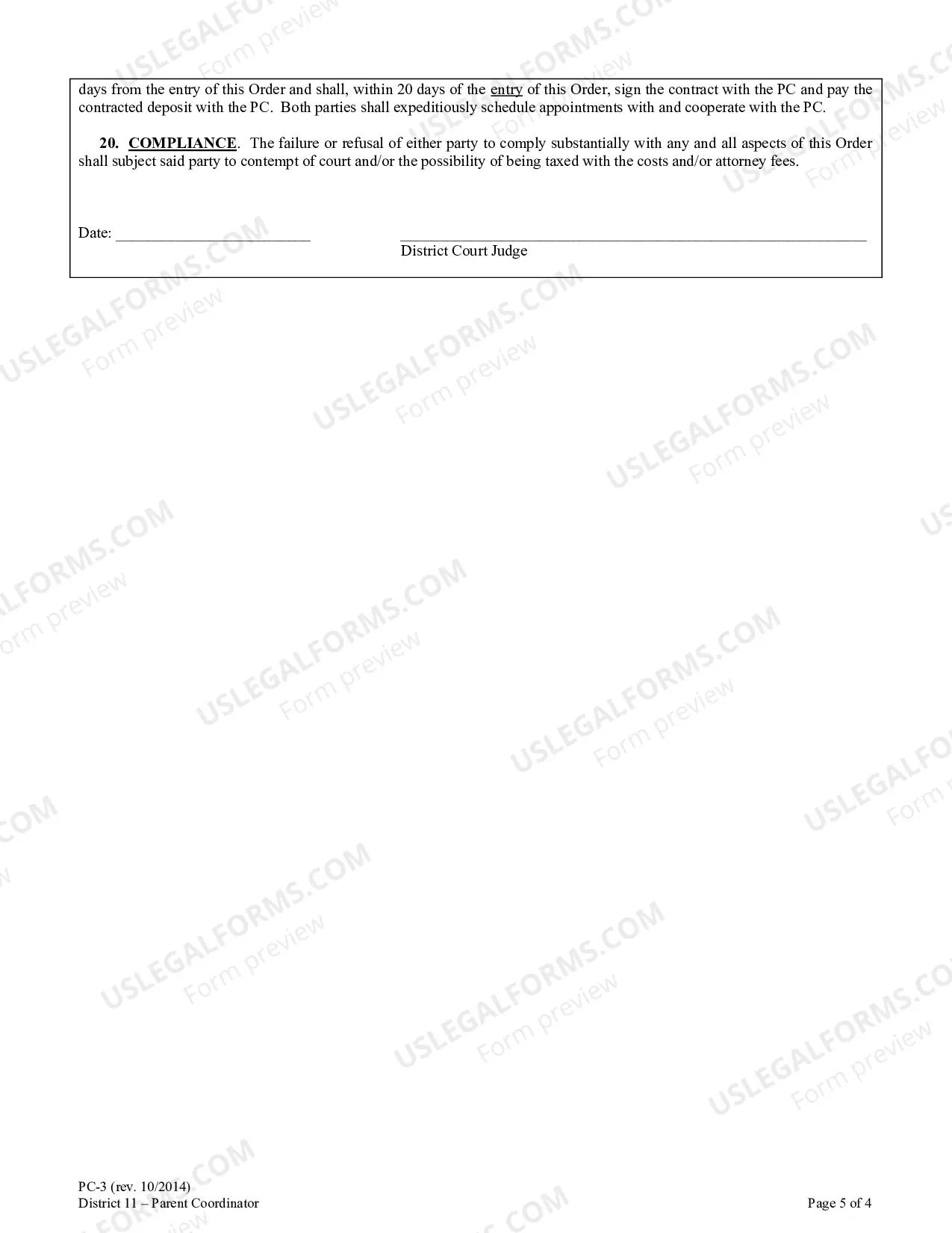 Preview Order Appointing Parenting Coordinator