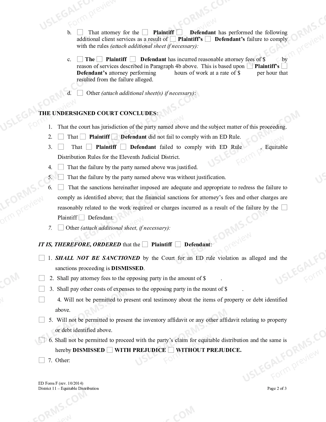 Preview ED Form F - Order for Sanctions-rev. Oct. 2014)-fillable)