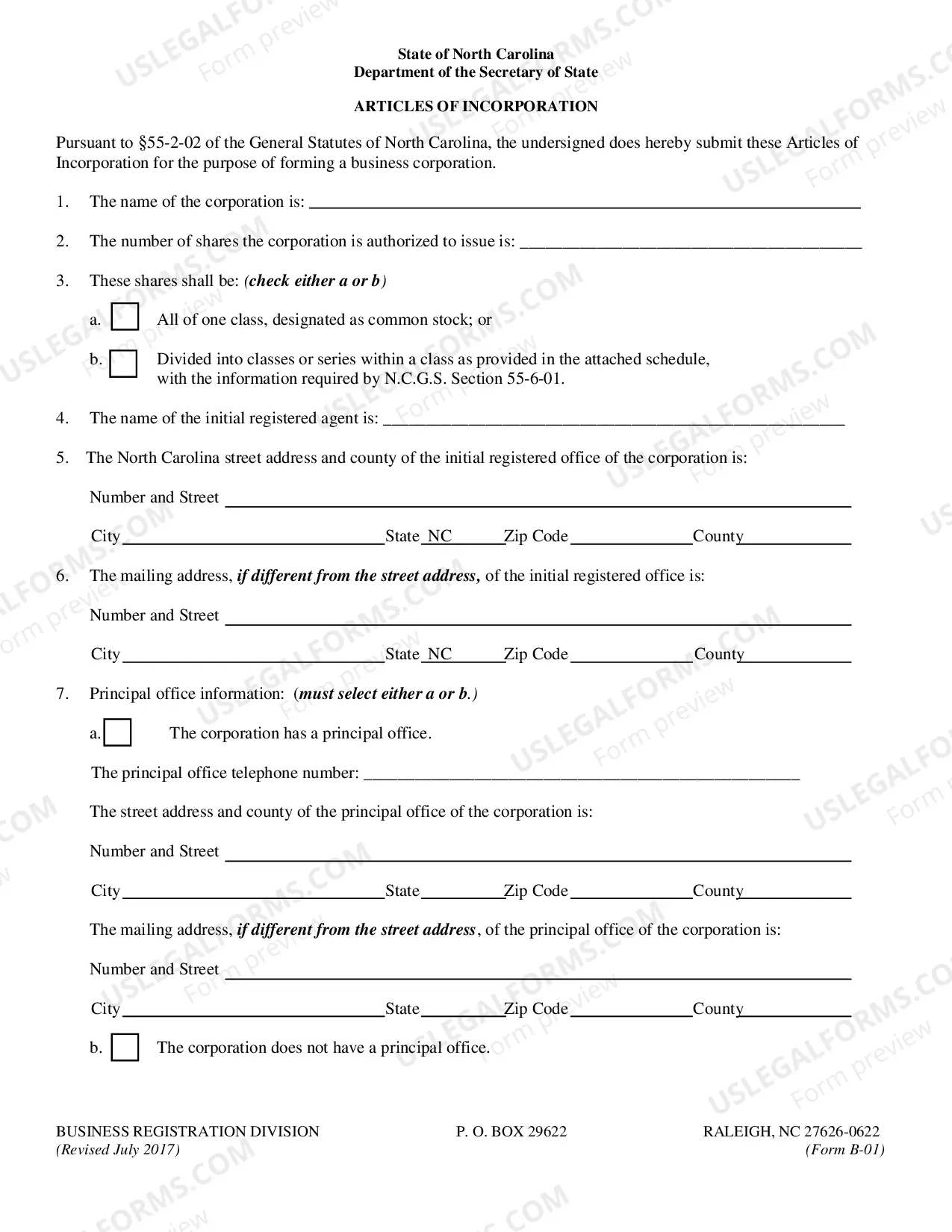 Preview Articles of Incorporation