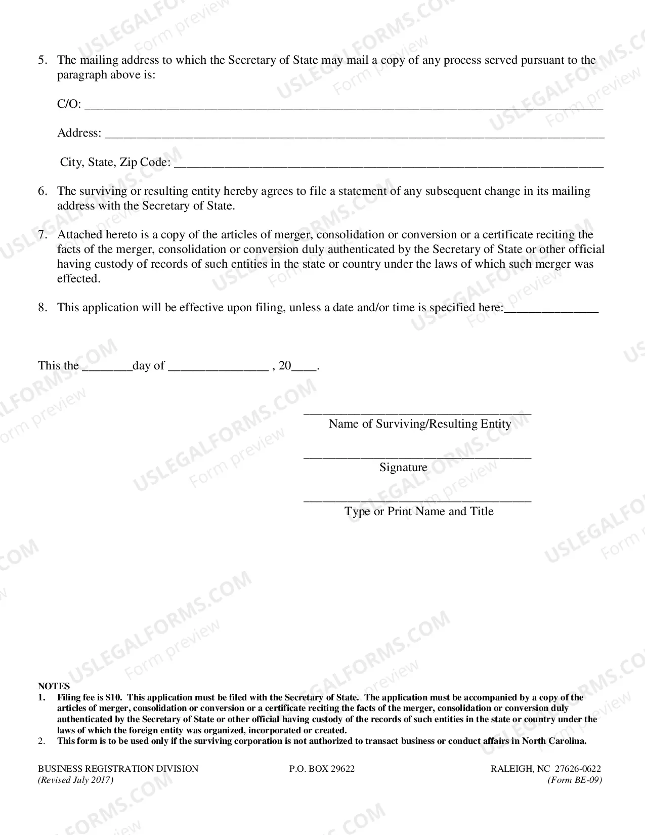 Preview Application For Certificate of Withdrawal By Reason of Merger Consolidation Or Conversion