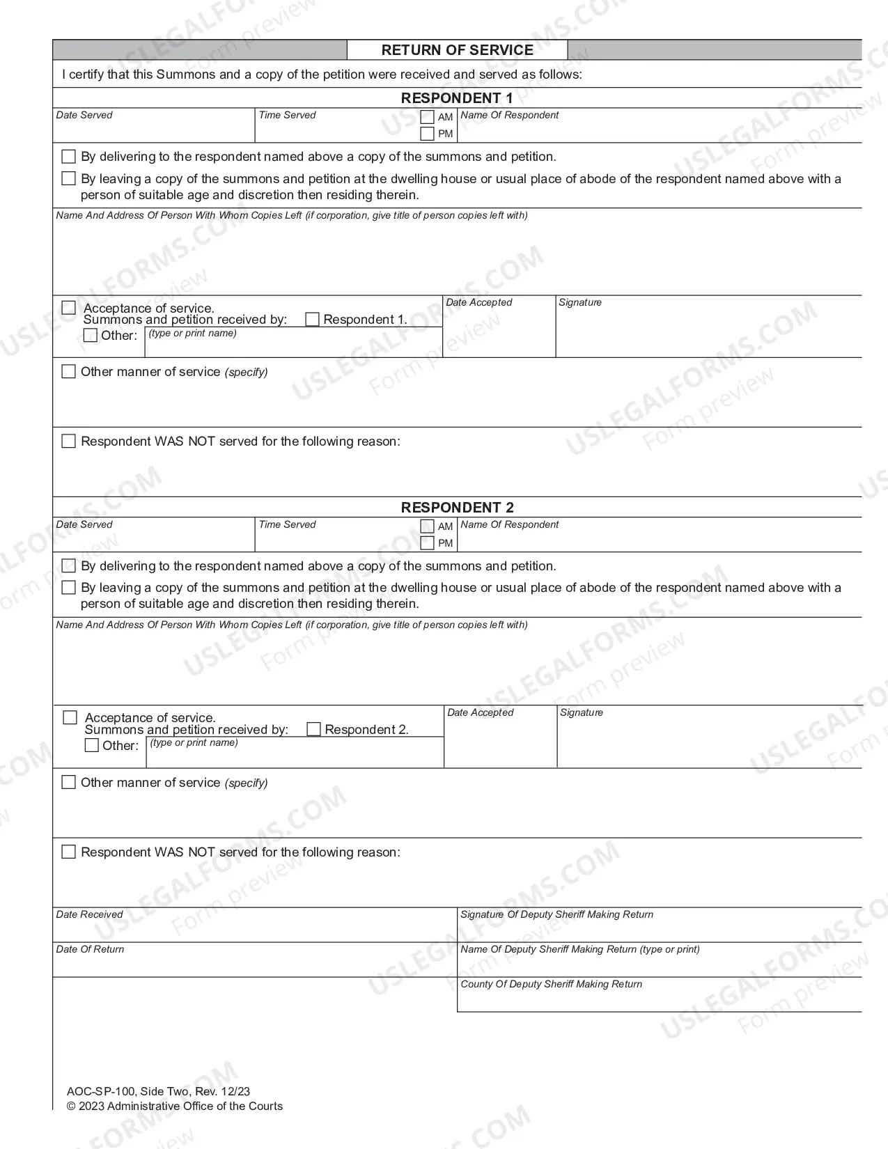 Preview Special Proceedings Summons