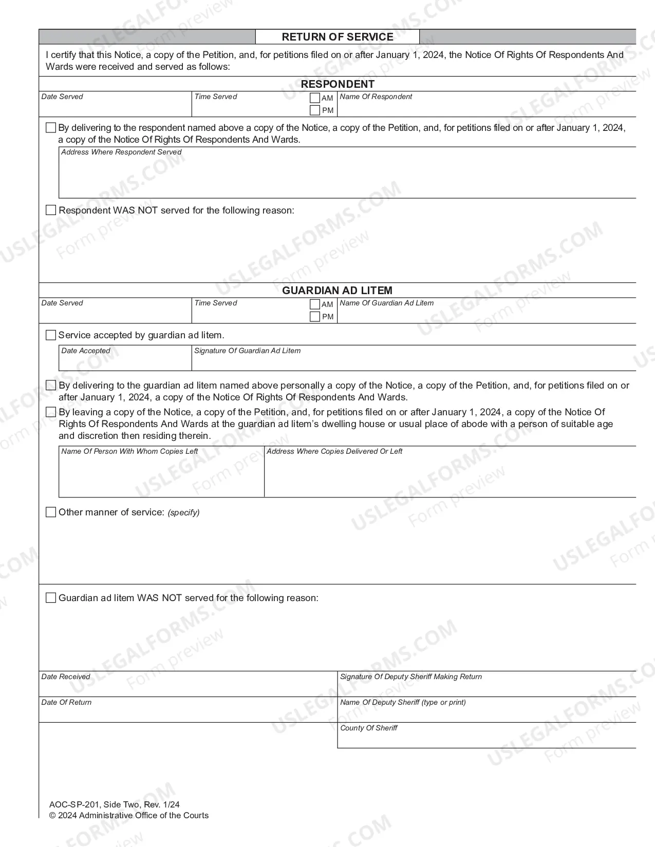 Preview Notice of Hearing on Incompetence and Order Appointing Guardian ad Litem