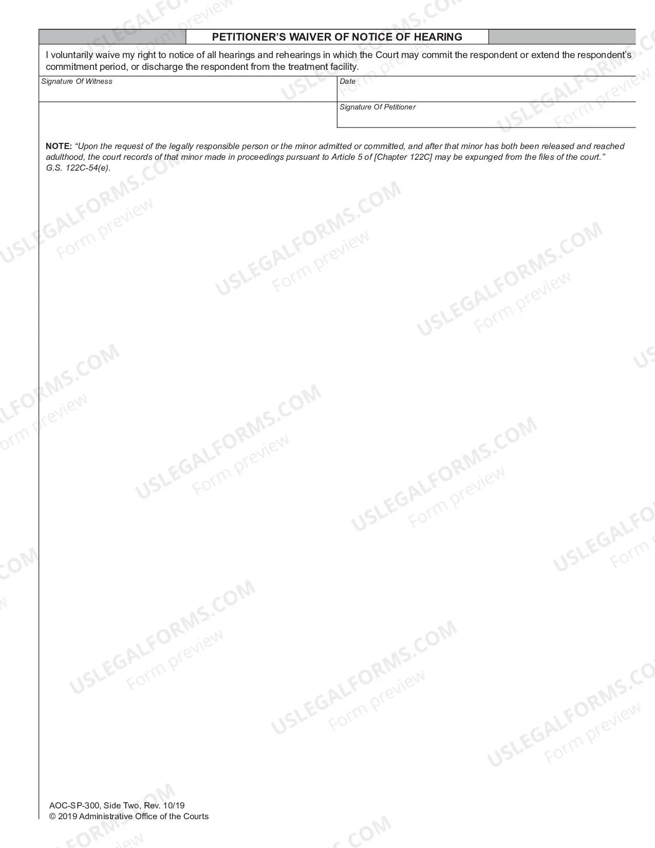 Preview Affidavit and Petition for Involuntary Commitment