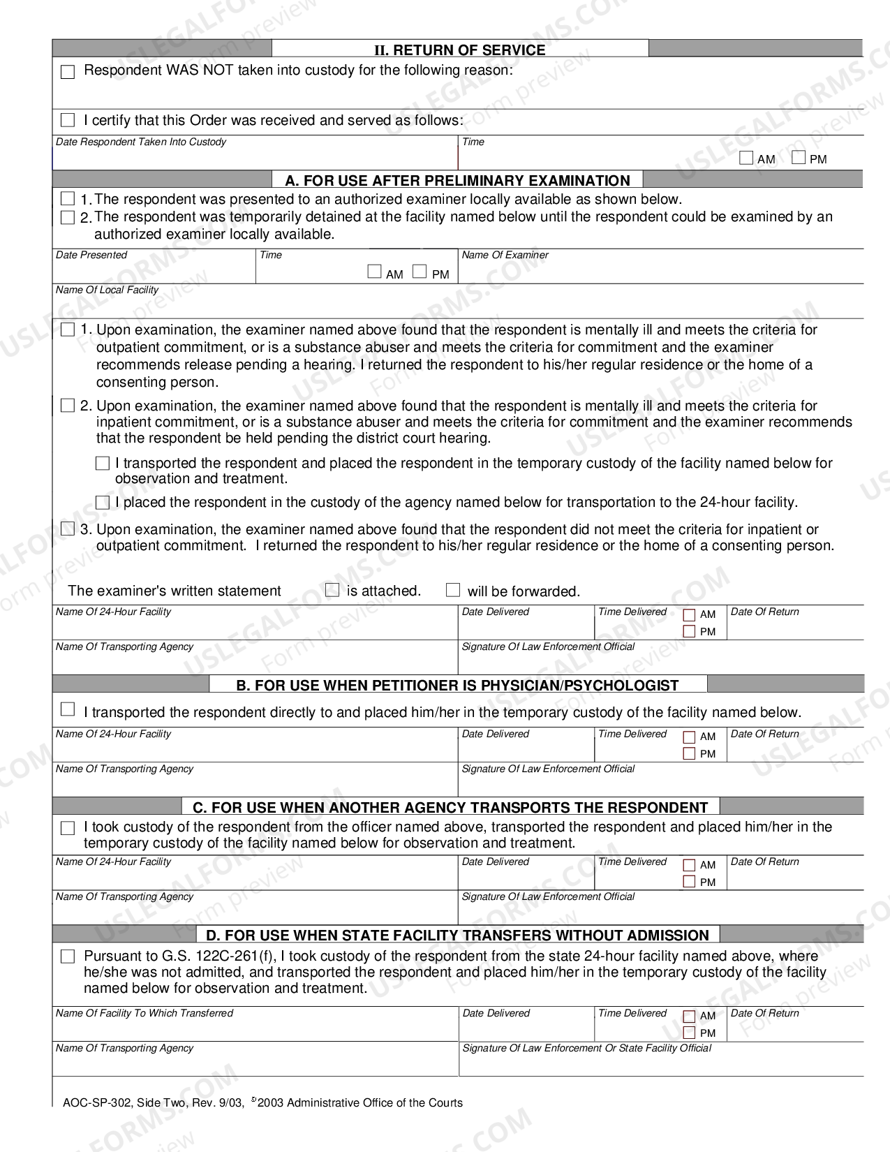 North Carolina Findings and Custody Order Involuntary Commitment | US ... North Carolina Findings and Custody Order Involuntary Commitment | US ...