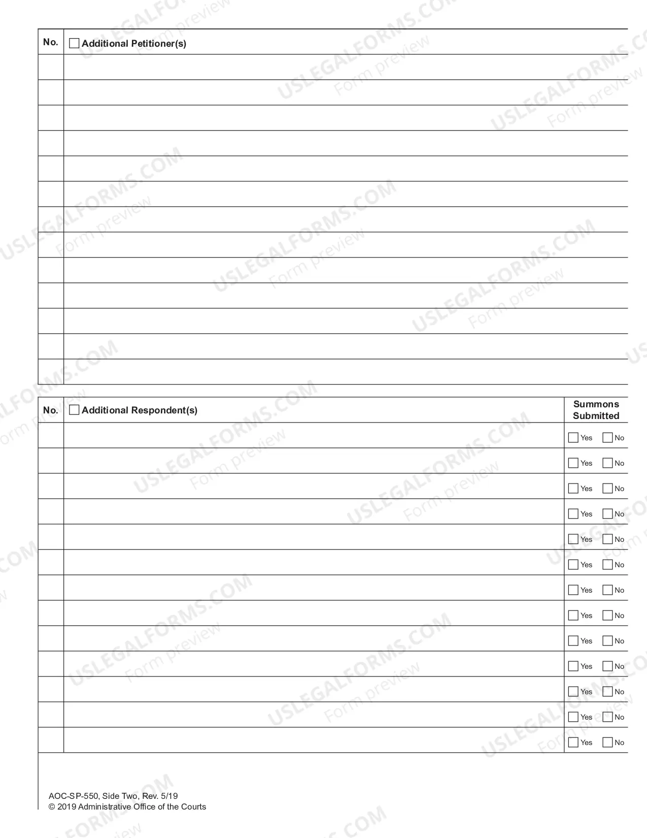 Preview Special Proceedings Cover Sheet
