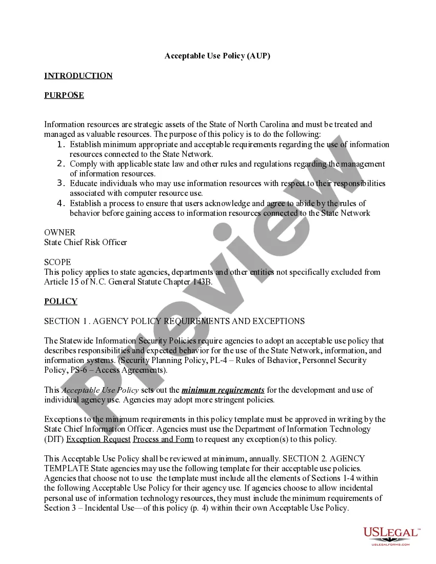 Preview Acceptable Use Policy - AUP