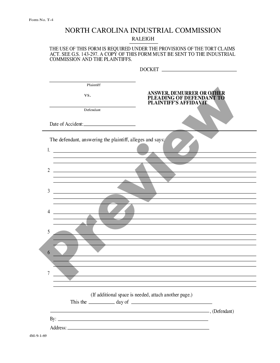 page 0 Answer, Demurrer or Other Pleading for Workers' Compensation preview