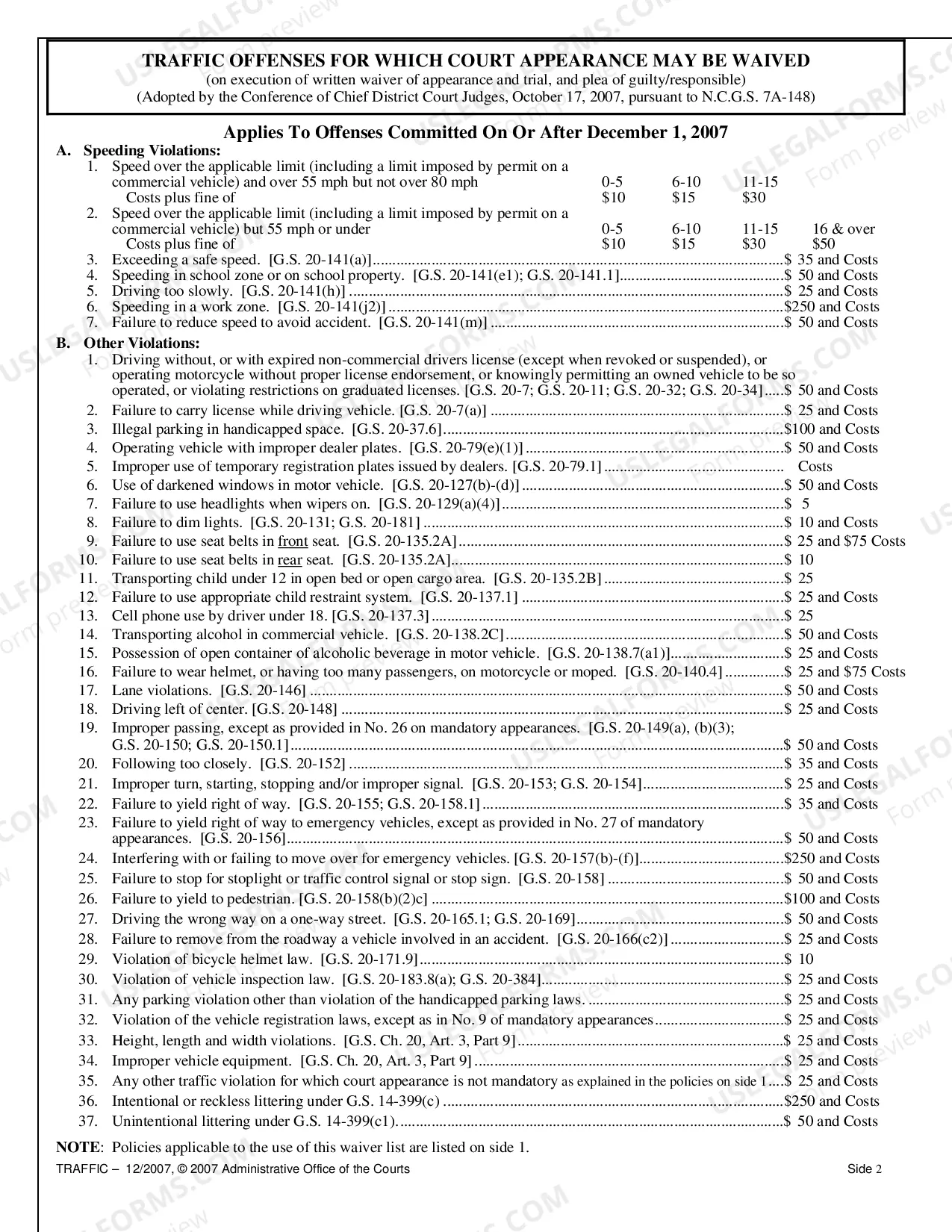 Preview Traffic Offenses For Which Court Appearance Is Mandatory