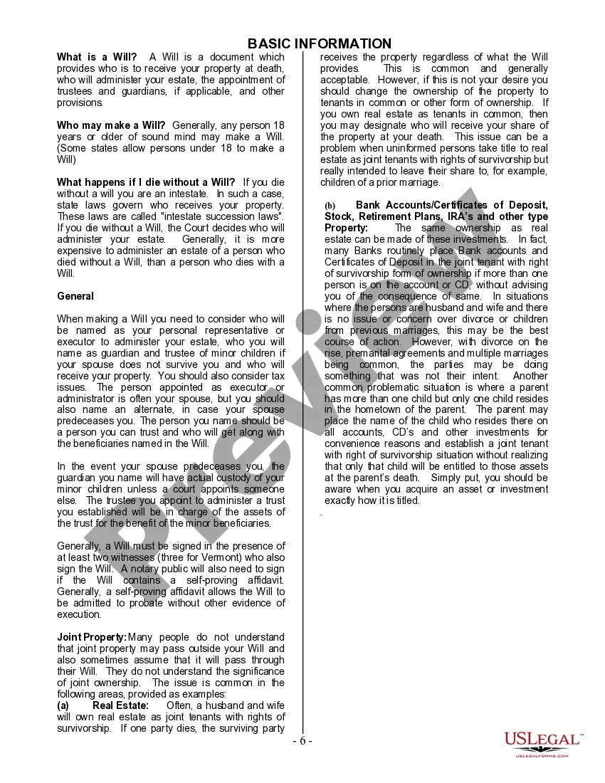 Preview Last Will and Testament for Single Person with Adult and Minor Children