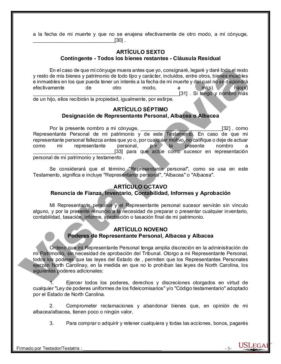 Preview Paquete de Voluntades Mutuas con Últimas Voluntades y Testamentos para Pareja Casada con Hijos Adultos