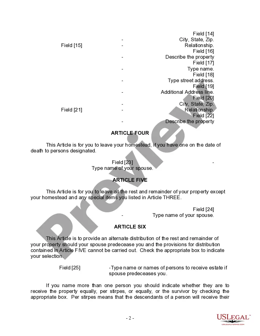 Preview Mutual Wills Package for Married Couple with No Children