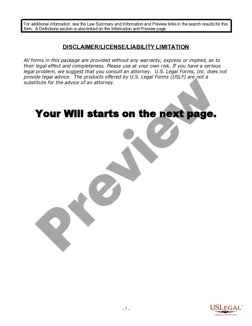 Preview Last Will and Testament for a Widow or Widower with Adult Children