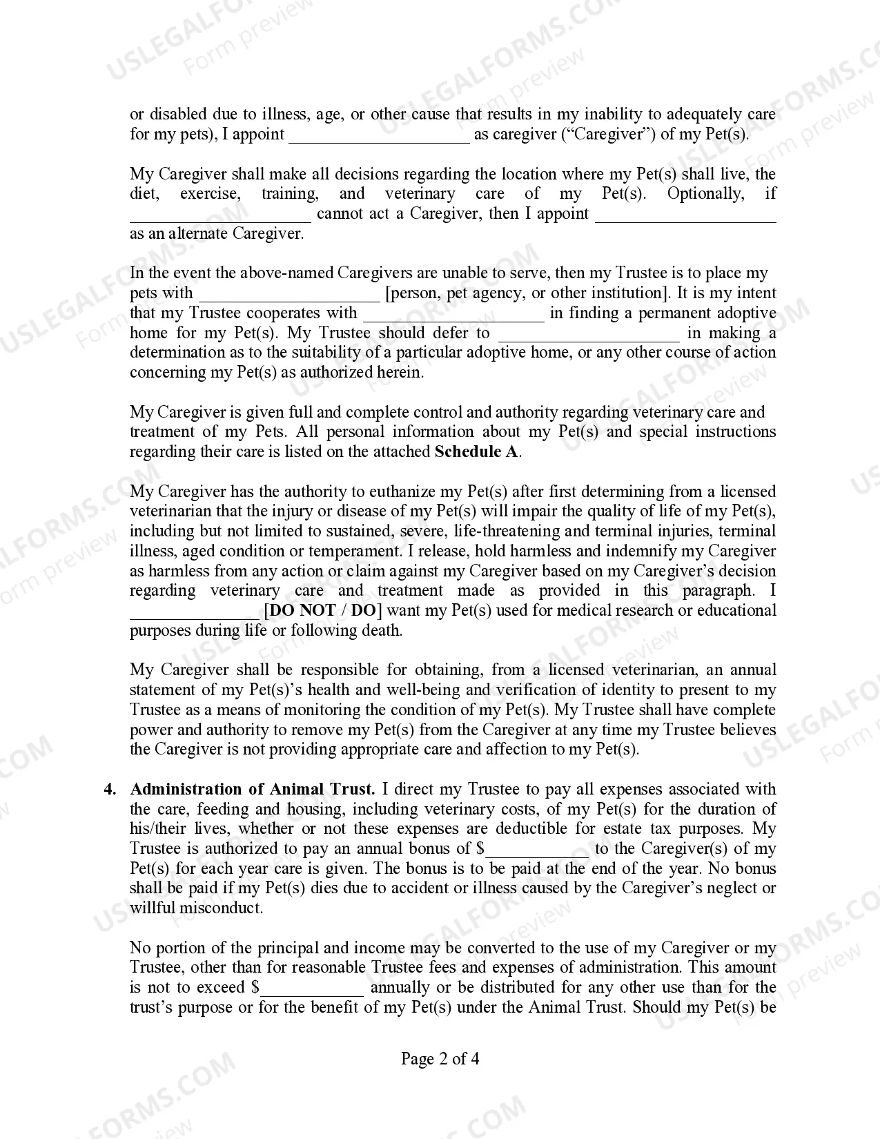 Preview Codicil to Will Form for Amending Your Will - Testamentary Pet Trust