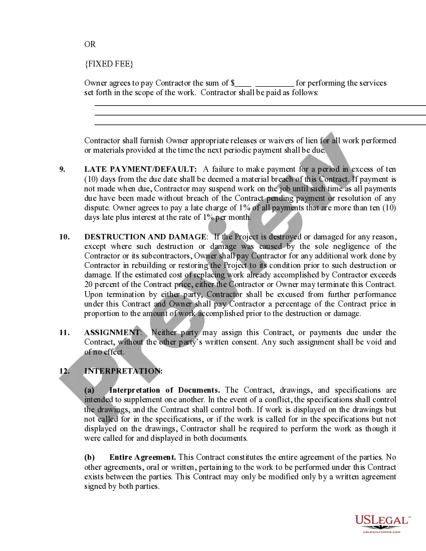 Preview Painting Contract for Contractor