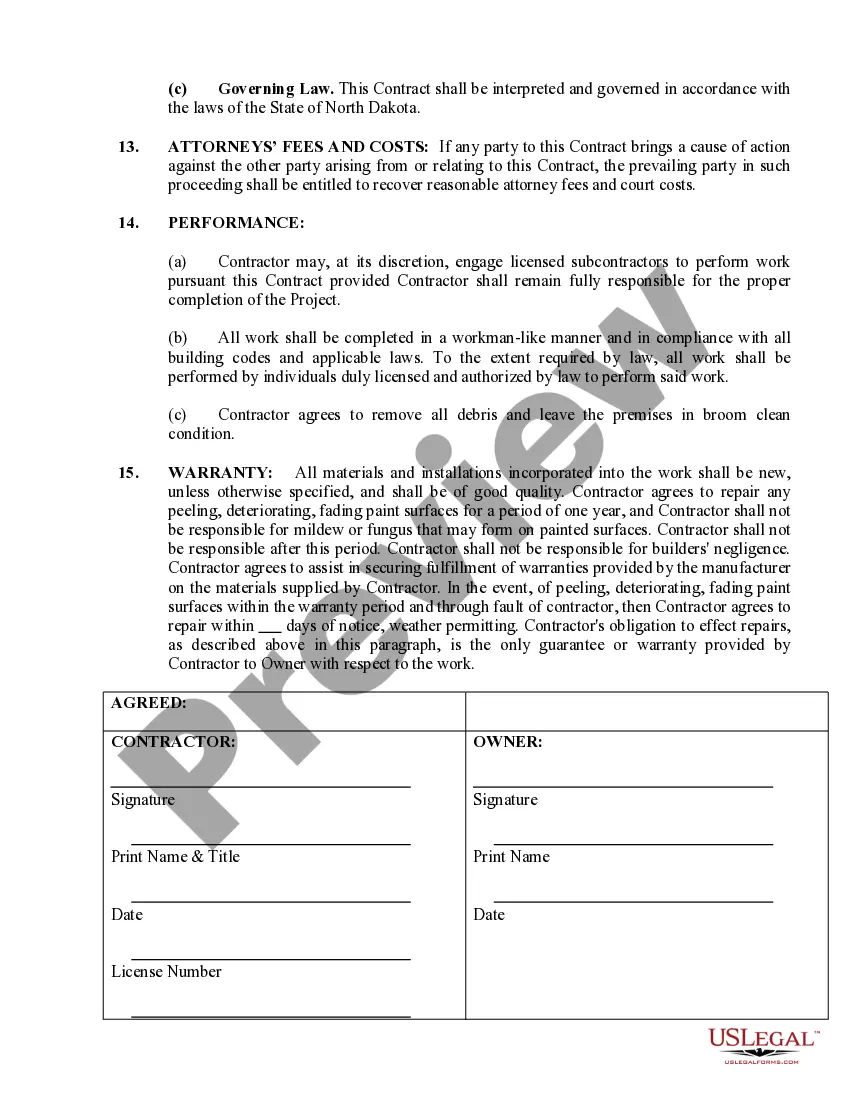 Preview Painting Contract for Contractor