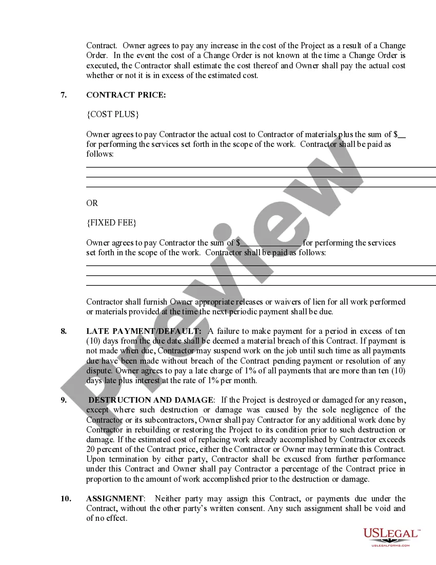 Preview Trim Carpenter Contract for Contractor