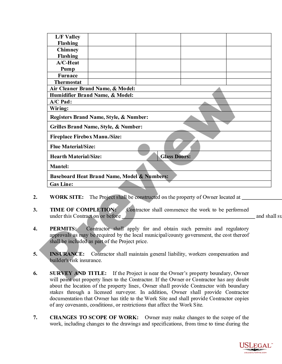 page 1 HVAC Contract for Contractor preview
