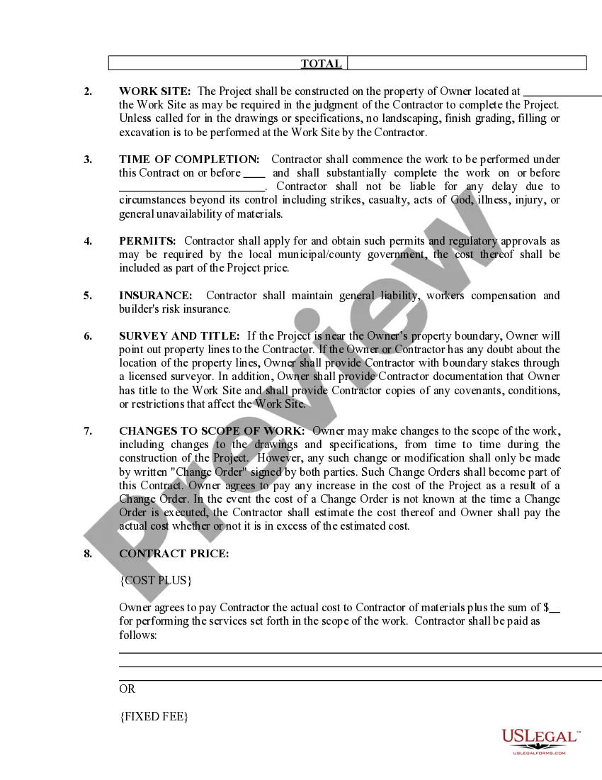 Preview Landscape Contract for Contractor
