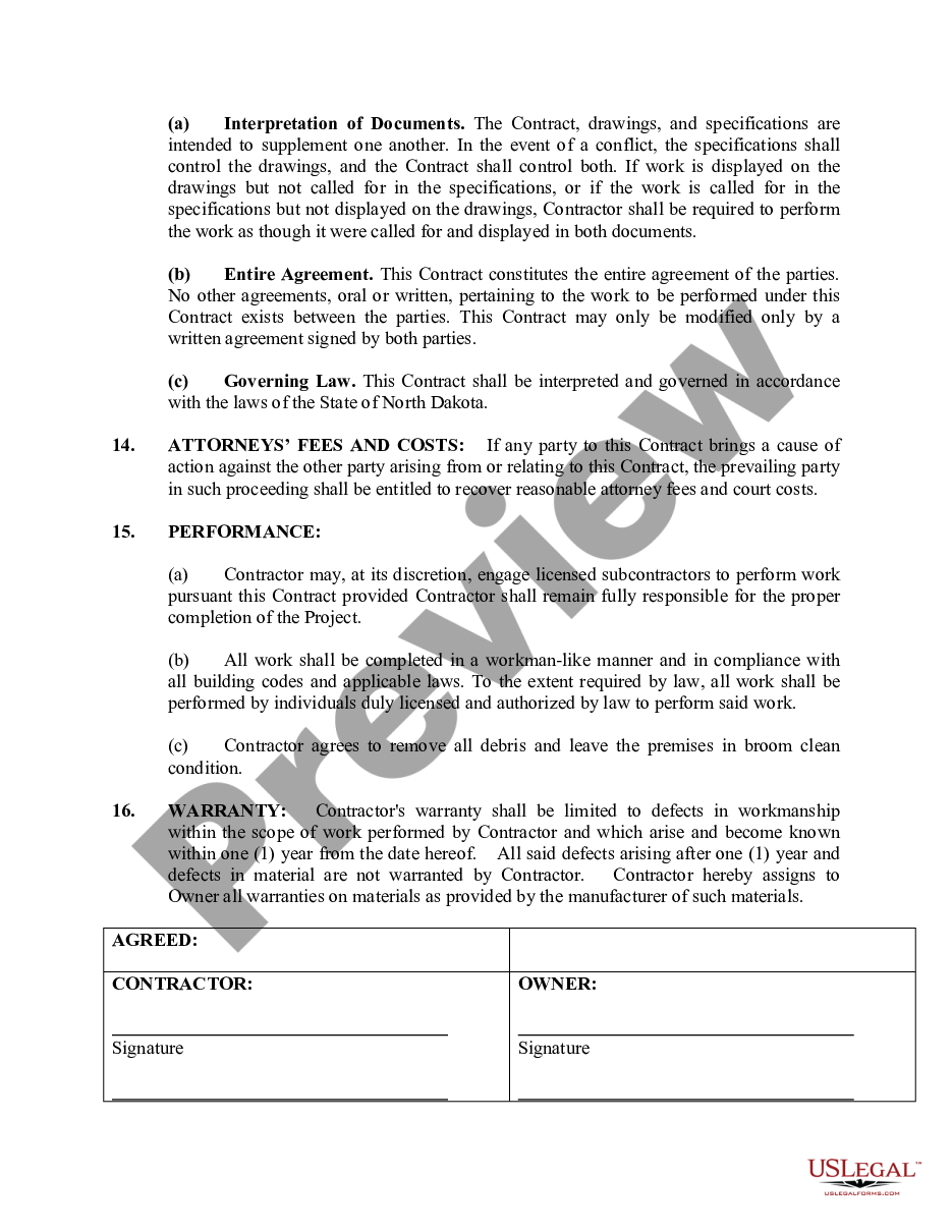 page 4 Renovation Contract for Contractor preview
