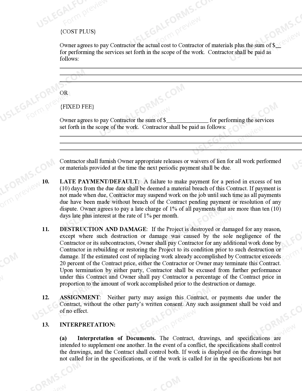 Preview Concrete Mason Contract for Contractor