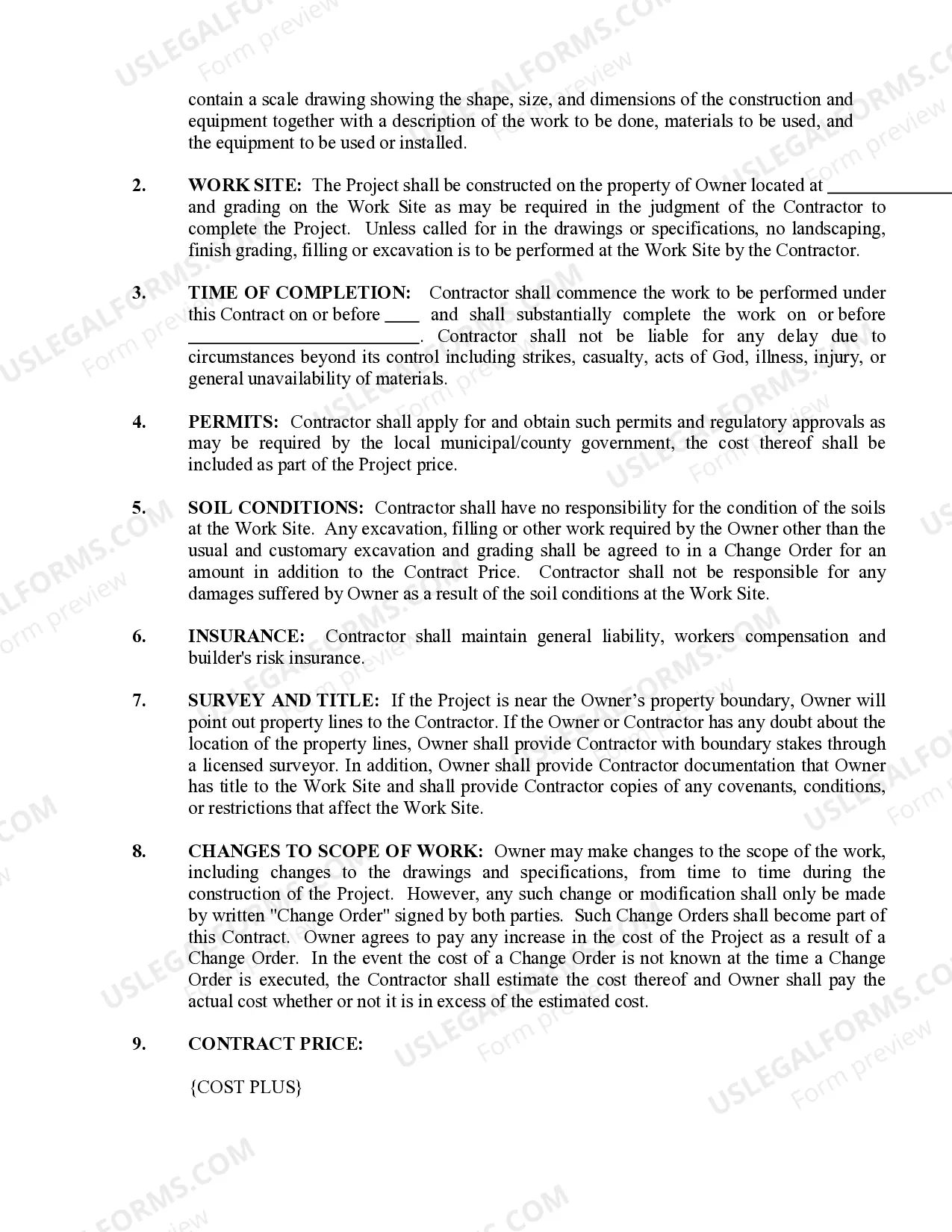 Preview Plumbing Contract for Contractor
