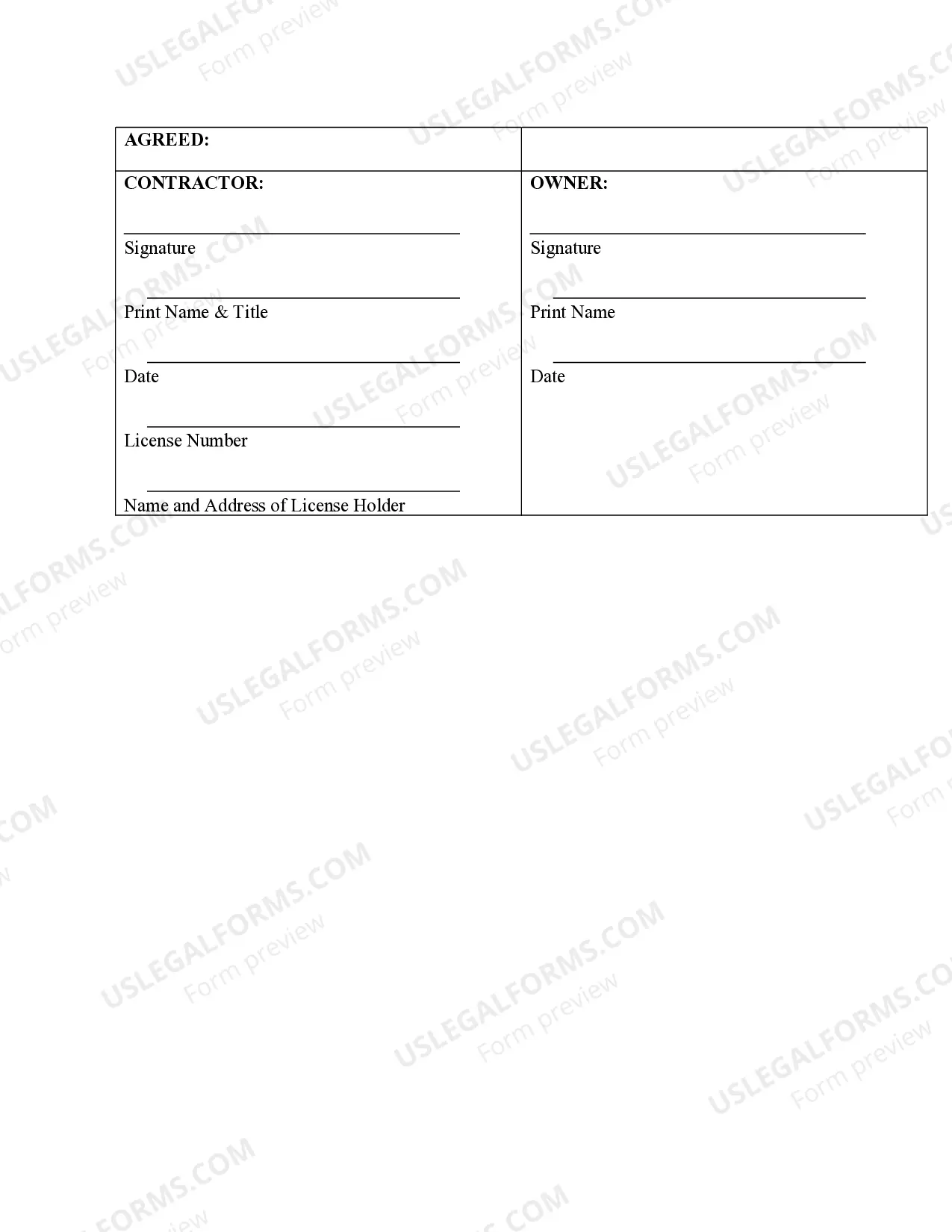 Preview Roofing Contract for Contractor