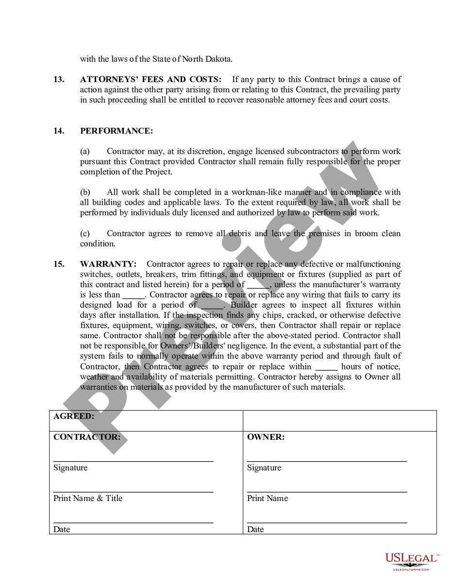 form Electrical Contract for Contractor preview