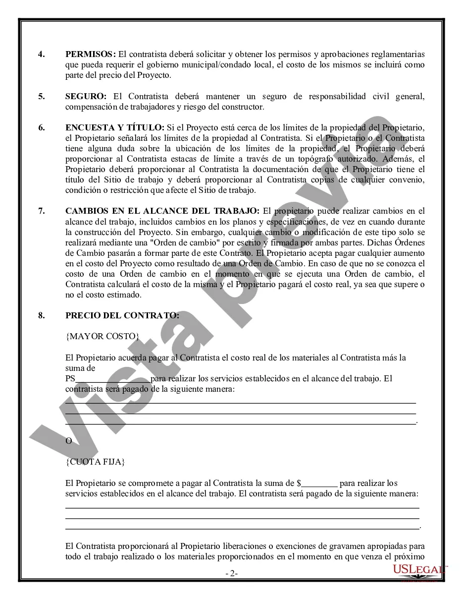 Preview Contrato de paneles de yeso de yeso para contratista